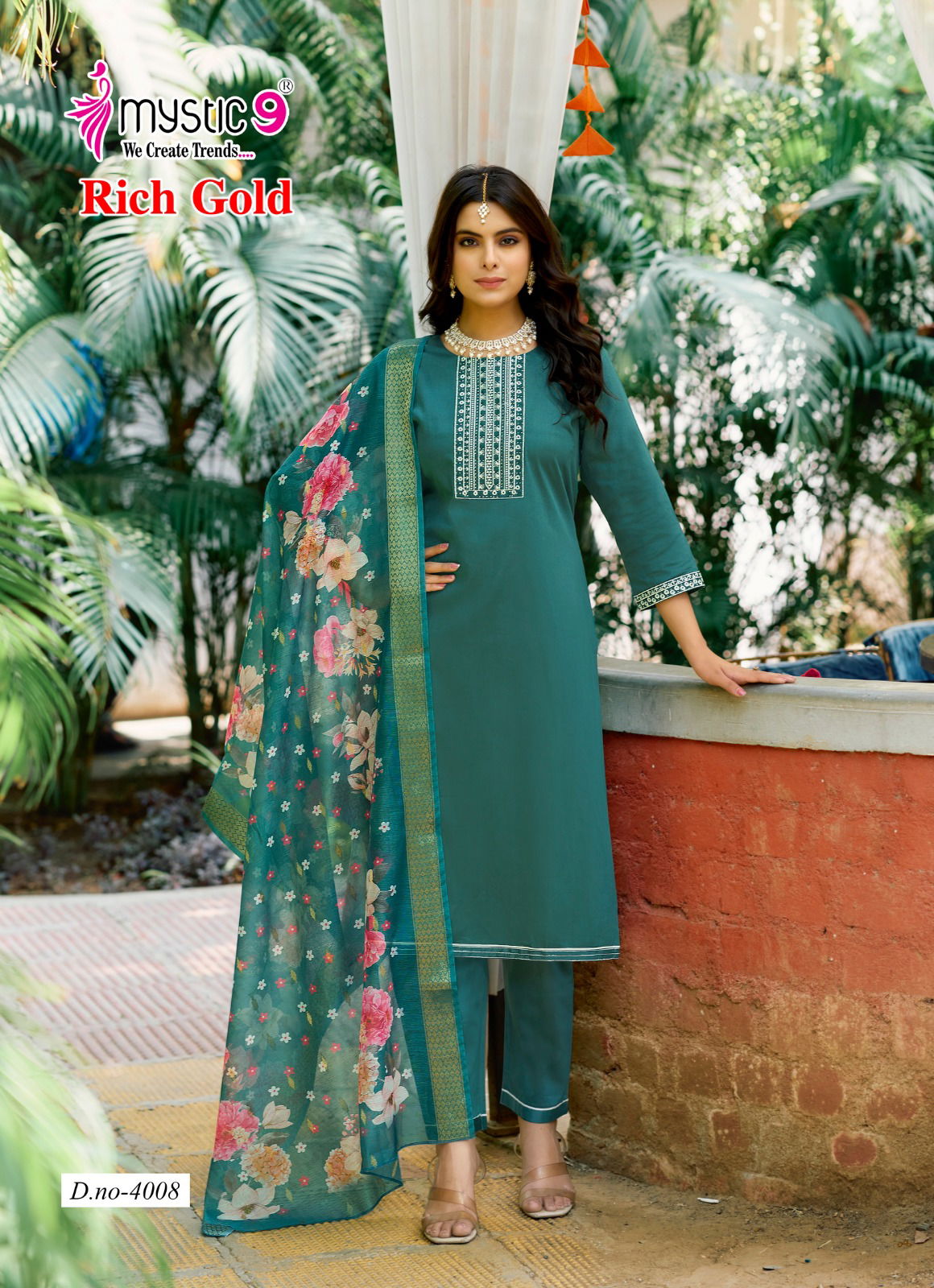 Rich Gold Vol 4 By Mystic 9 Cotton Kurti With Bottom Dupatta Wholesale Online